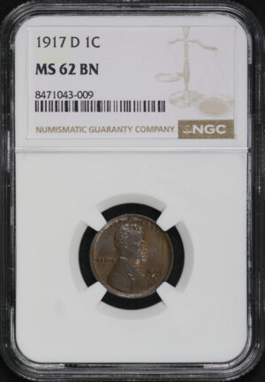 Obverse of this 1917-D Lincoln Cent Wheat Reverse NGC MS-62 BN
