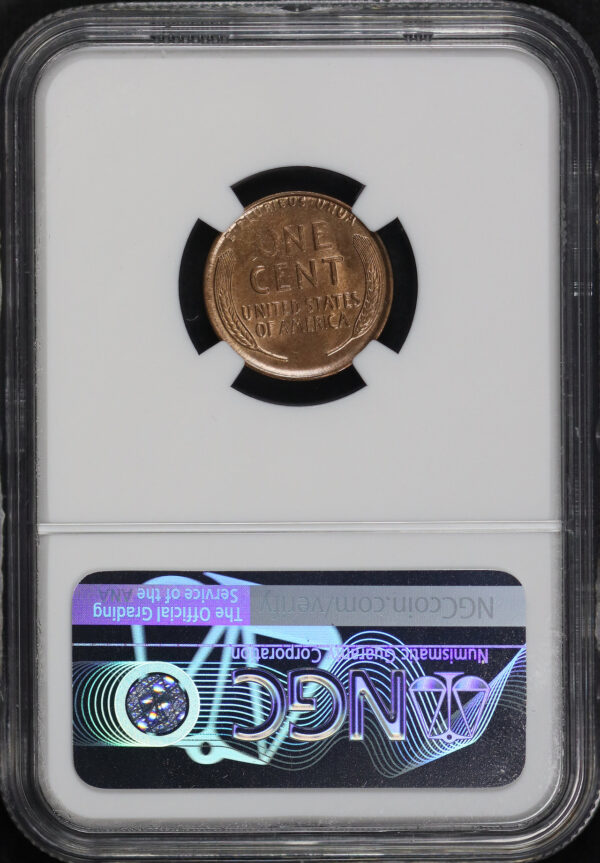 Reverse of this 1918-S Lincoln Cent Wheat Reverse NGC MS-64 RB