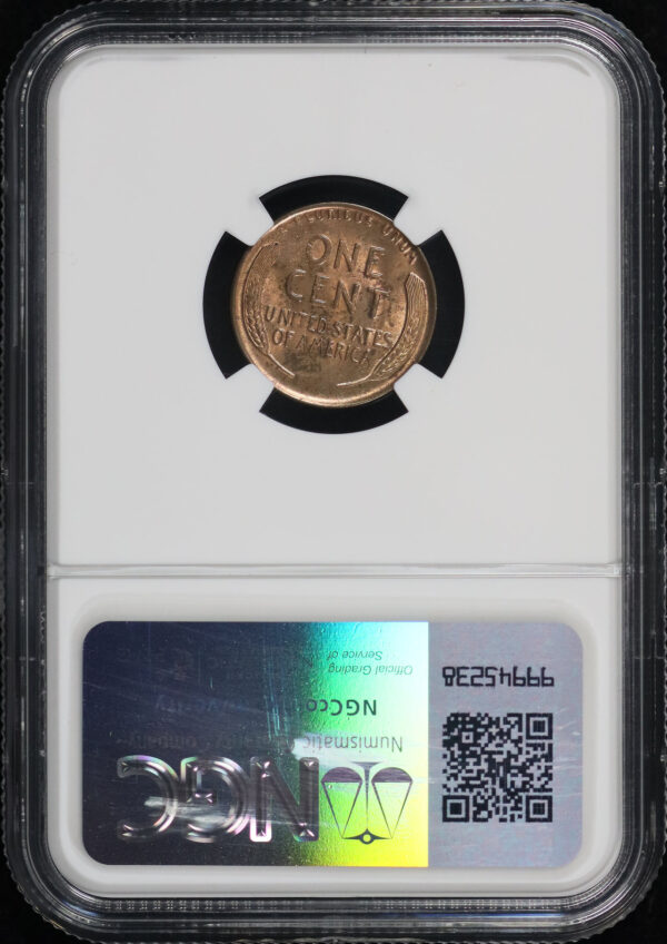 Reverse of this 1922-D Lincoln Cent Wheat Reverse NGC MS-64 RB