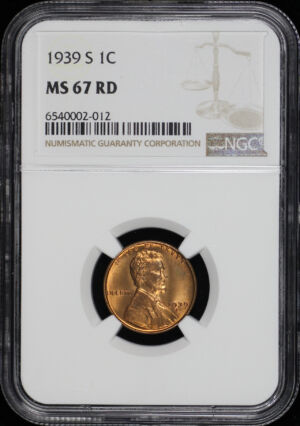 Obverse of this 1939-S Lincoln Cent Wheat Reverse NGC MS-67 RD