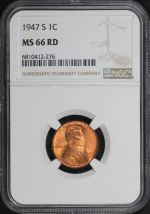 Obverse of this 1947-S Lincoln Cent Wheat Reverse NGC MS-66 RD
