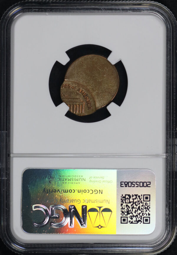 Reverse of this 1968-D Lincoln Cent Modern NGC MS-62 BN Mint Erro Struck 70% Off Center