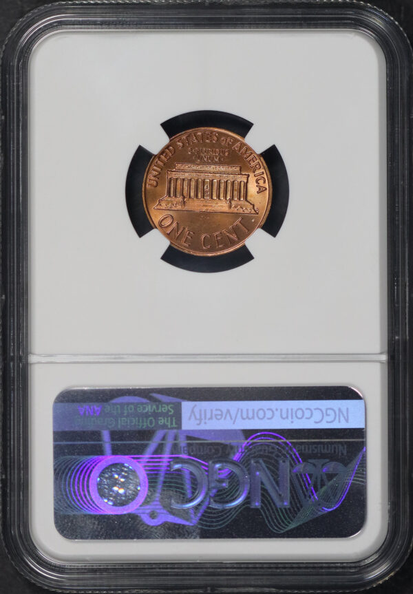 Reverse of this 1972 Doubled Die Obv Lincoln Cent Modern Obverse NGC MS-67 RD