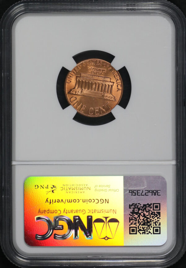 Reverse of this 1982 LG DT Zinc Lincoln Cent Modern Large Date NGC MS-69 RD