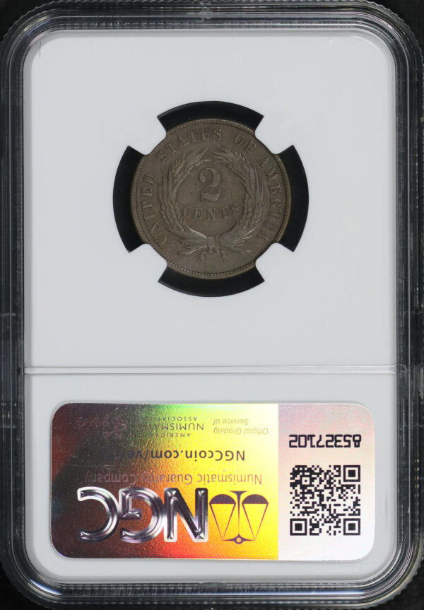Reverse of this 1872 Two Cent NGC VF-25 BN