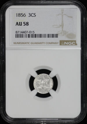 Obverse of this 1856 Three Cent Silver NGC AU-58