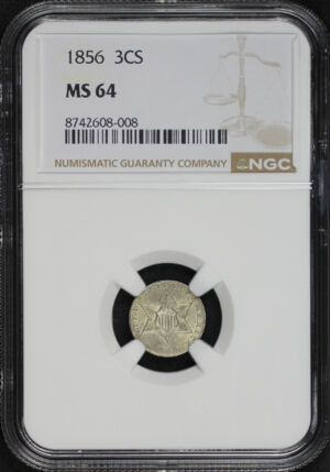 Obverse of this 1856 Three Cent Silver NGC MS-64