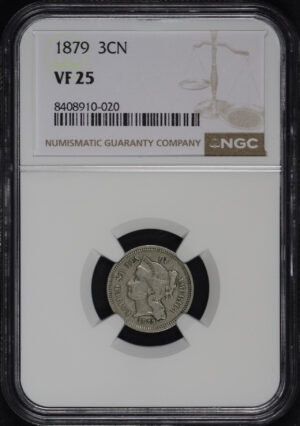 Obverse of this 1879 Three Cent Nickel NGC VF-25