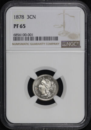 Obverse of this 1878 Three Cent Nickel NGC PF-65