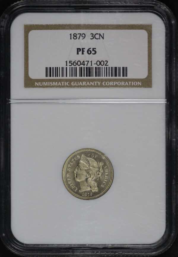 Obverse of this 1879 Three Cent Nickel NGC PF-65