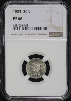 Obverse of this 1883 Three Cent Nickel NGC PF-66
