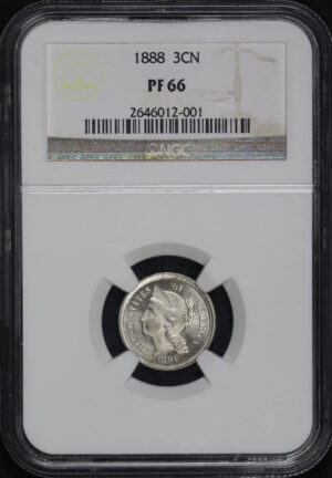 Obverse of this 1888 Three Cent Nickel NGC PF-66