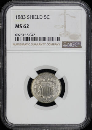 Obverse of this 1883 Shield Nickel NGC MS-62