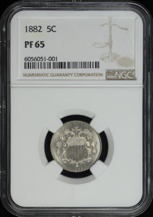 Obverse of this 1882 Shield Nickel NGC PF-65