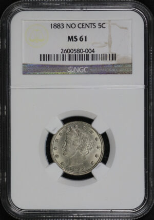 Obverse of this 1883 Liberty Nickel No CENTS NGC MS-61