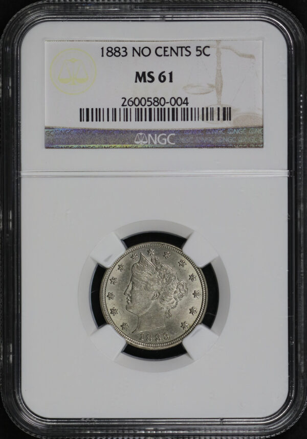Obverse of this 1883 Liberty Nickel No CENTS NGC MS-61