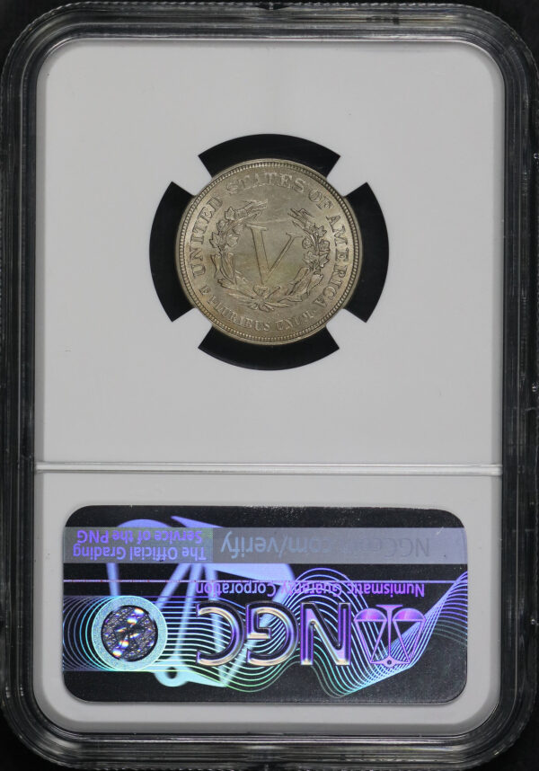 Reverse of this 1883 Liberty Nickel No CENTS NGC MS-62