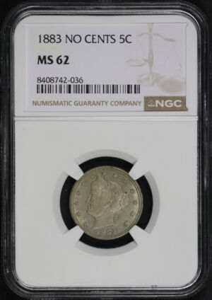 Obverse of this 1883 Liberty Nickel No CENTS NGC MS-62