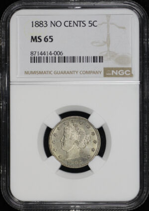 Obverse of this 1883 No CENTS Liberty Nickel NGC MS-65