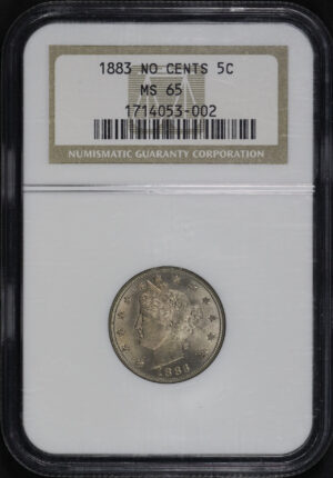 Obverse of this 1883 Liberty Nickel No Cent NGC MS-65