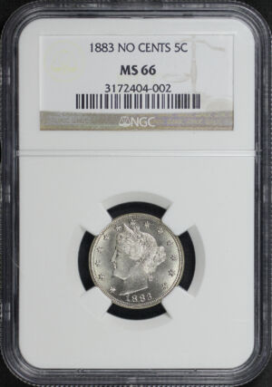 Obverse of this 1883 Liberty Nickel No Cents NGC MS-66