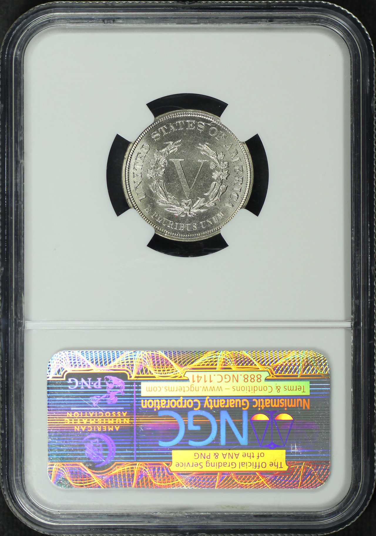Reverse of this 1883 Liberty Nickel No Cents NGC MS-66
