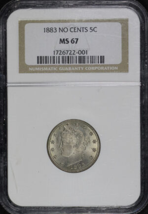 Obverse of this 1883 Liberty Nickel No CENTS NGC MS-67