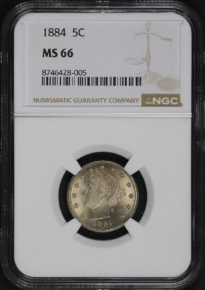Obverse of this 1884 Liberty Nickel NGC MS-66