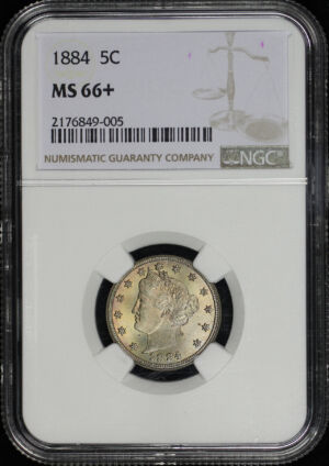 Obverse of this 1884 Liberty Nickel NGC MS-66+