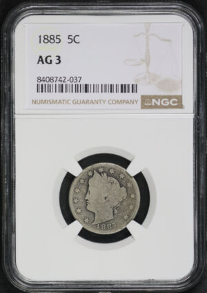 Obverse of this 1885 Liberty Nickel NGC AG-3