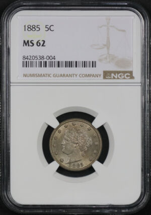 Obverse of this 1885 Liberty Nickel NGC MS-62