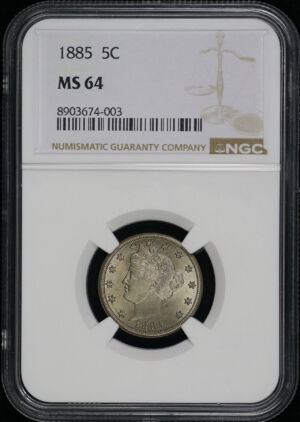 Obverse of this 1885 Liberty Nickel NGC MS-64
