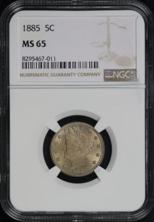 Obverse of this 1885 Liberty Nickel NGC MS-65