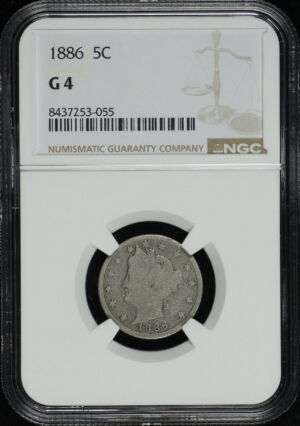 Obverse of this 1886 Liberty Nickel NGC G-4