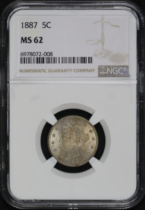 Obverse of this 1887 Liberty Nickel NGC MS-62