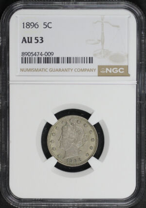Obverse of this 1896 Liberty Nickel NGC AU-53