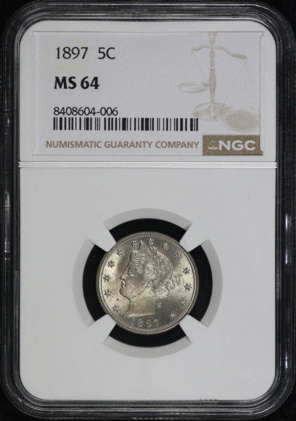 Obverse of this 1897 Liberty Nickel NGC MS-64