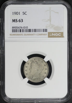 Obverse of this 1901 Liberty Nickel NGC MS-63