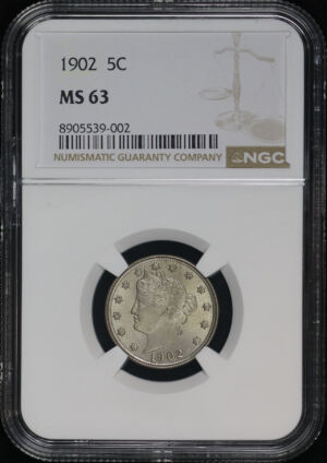 Obverse of this 1902 Liberty Nickel NGC MS-63