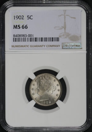 Obverse of this 1902 Liberty Nickel NGC MS-66