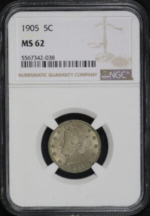 Obverse of this 1905 Liberty Nickel NGC MS-62