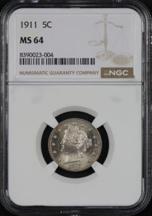 Obverse of this 1911 Liberty Nickel NGC MS-64