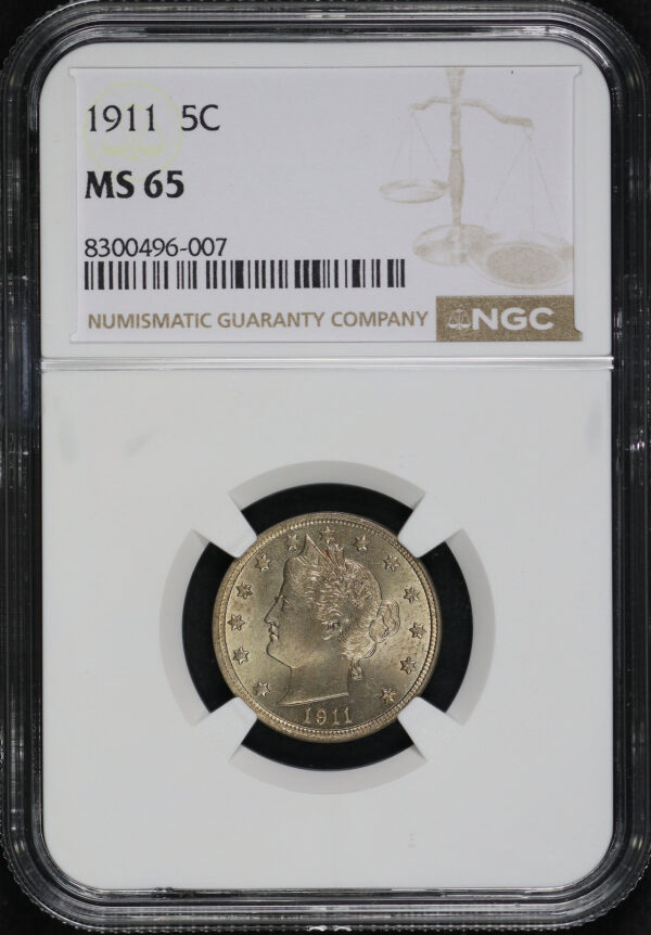 Obverse of this 1911 Liberty Nickel NGC MS-65