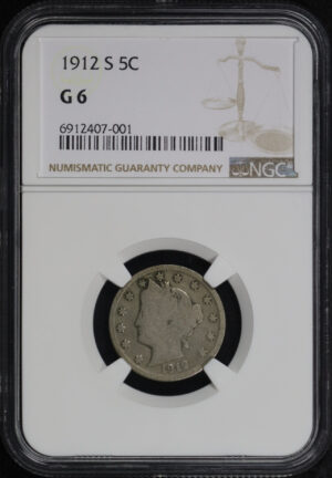 Obverse of this 1912-S Liberty Nickel NGC G-6