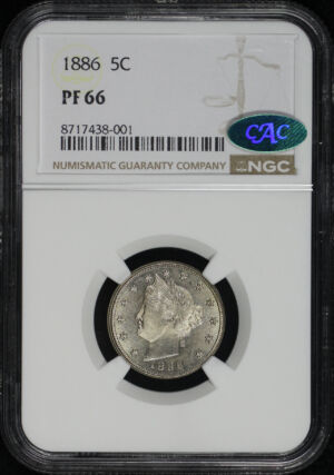 Obverse of this 1886 Liberty Nickel NGC PF-66 CAC