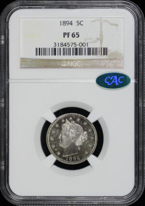 Obverse of this 1894 Liberty Nickel NGC PF-65 CAC