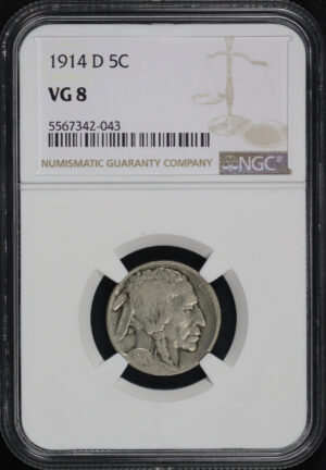 Obverse of this 1914-D Buffalo Nickel NGC VG-8