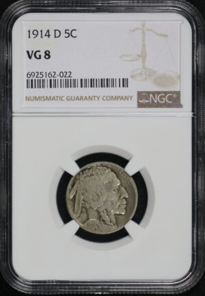 Obverse of this 1914-D Buffalo Nickel NGC VG-8