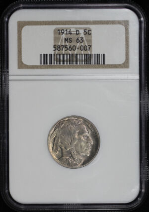 Obverse of this 1914-D Buffalo Nickel NGC MS-63
