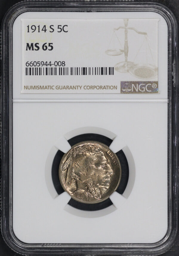 Obverse of this 1914-S Buffalo Nickel NGC MS-65